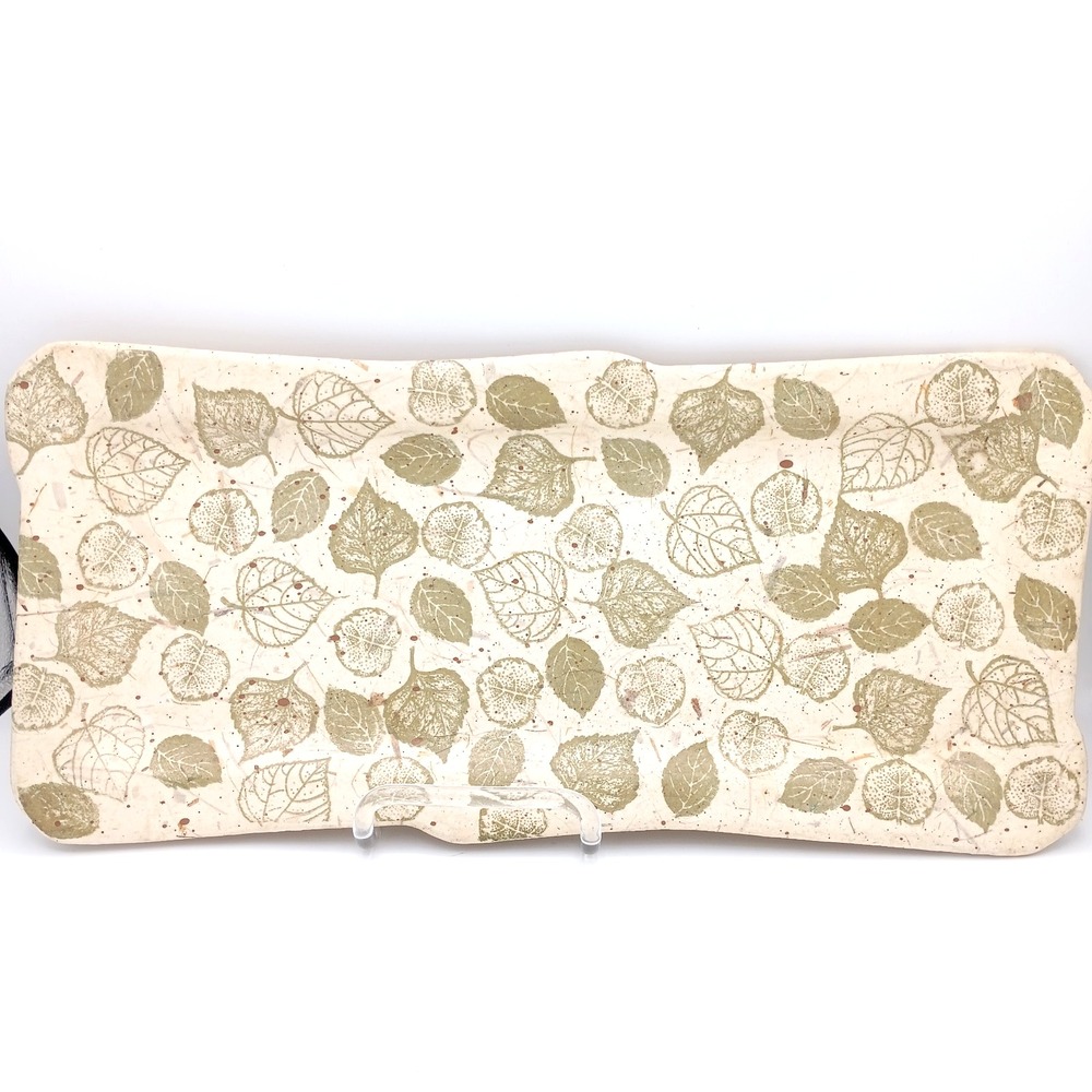 Salsa Style Art Studio Leaf Design Platter SIGNED‎ K DeSalsa Organic Fiberclay